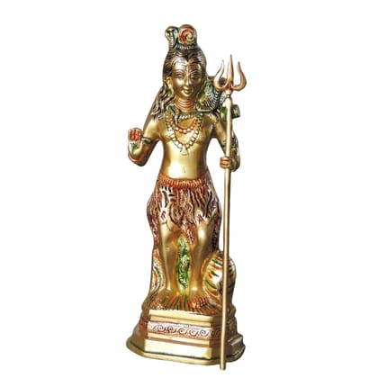 Brass Shiv Ji Idol - Religious Home Decor Statue, Height : 12.4 Inch (BSMAS1066 S)