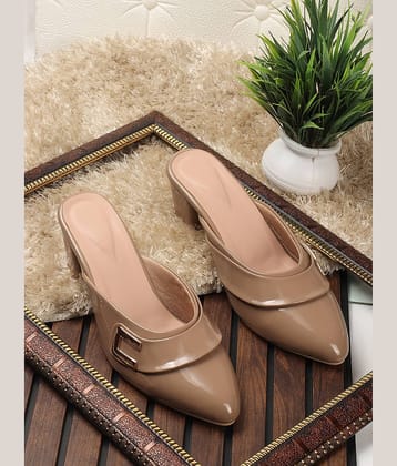 Aroom Tan Women's Mules Heels