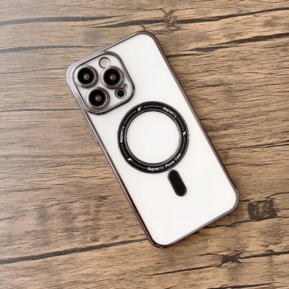 iPhone 13 Series High Quality Luxury Translucent Magsafe Case With Camera Protection-iPhone 13 / Black