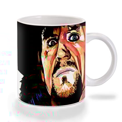 Multicolor Undertaker Color Paint Art Ceramic Mug