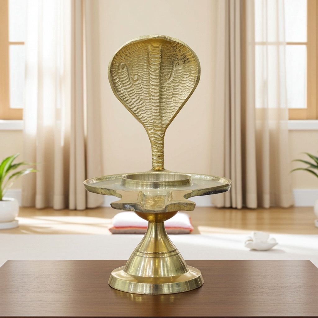 Brass Jaladhari Argha Shivling � Temple Decor, Height : 7 Inch (ZMAS420 G)