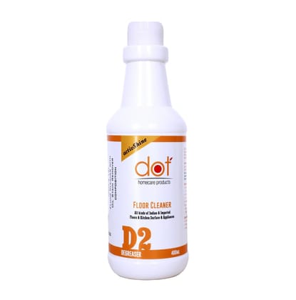 DOT Floor Cleaner, Degreaser 400ml - Heavy Oil Stain Remover - Remove sticker marks, adhesives, permanent marker stains and heavy oil stains - No harsh chemicals | MultiSurface Floor Polish Liquid