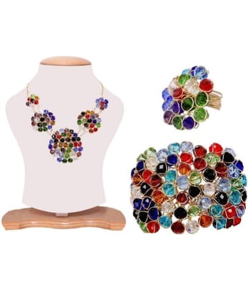 Renaissance Traders Multicolor Alloy Necklace ( Pack of 3 )