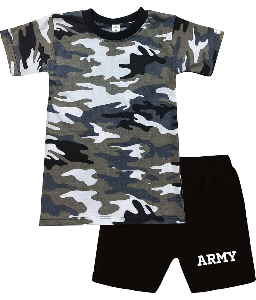 COOLTEES4U Pack of 1 Unisex Cotton T-Shirt & Shorts Set ( Multicolor )