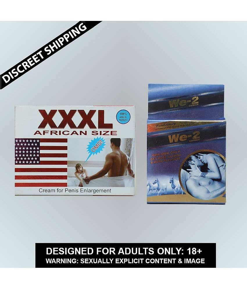 Combo of XXXL African Size Cream For Penis Enlargement & Dr. Chopra WE-2 Capsule For Men BY  KaamYog