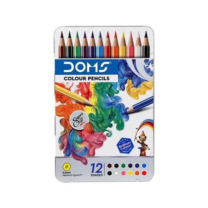 Doms Supersoft Colour Pencil Sets - Flat Tin (3.8Mm)-12
