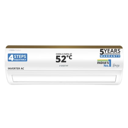 Voltas 185V Vertis Smart Elite Gold 1.5 ton 5 star inverter Split AC|5-IN-1 Adjustable mode|Energy Efficient|Wifi Enabled|High ambient Cooling-cools even at 52°C|Anti dust filter|Copper Coil|White Voltas 185V Vertis Smart Elite Gold 1.5 ton 5 star invert