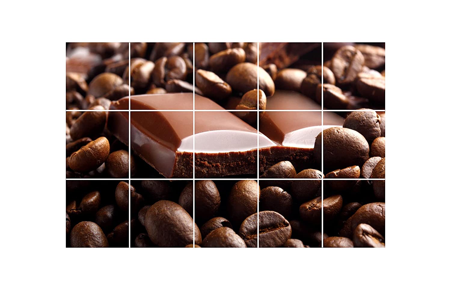 DreamKraft Vinyl Chocolate with Coffee Beans Kitchen Sticker 73 cm X 47 cm, Multicolor
