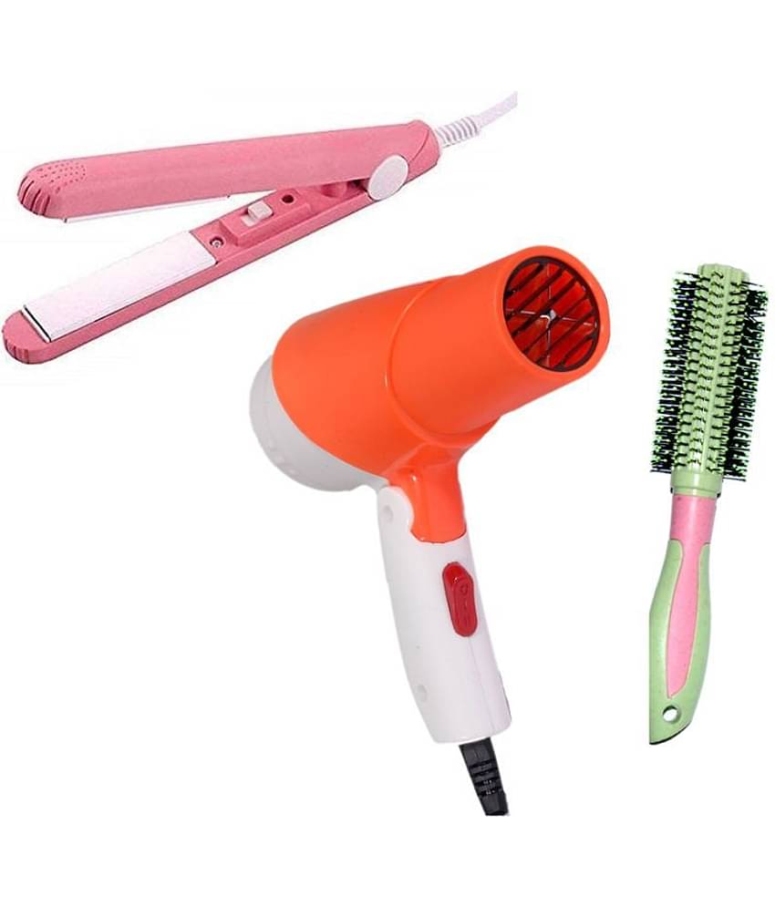 Lenon LE-1280 Orange Hair Dryer & Hair Straightener Combo ( Multicolor Comb )