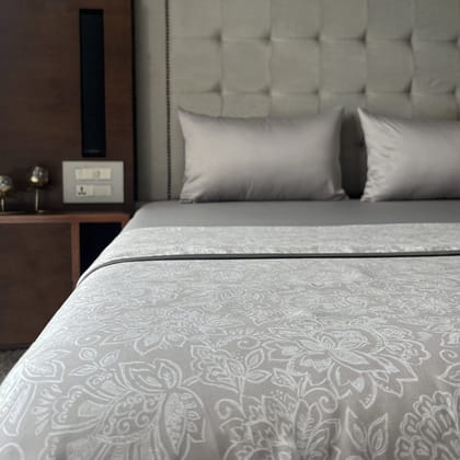 Dohar Set 550 TC Printed Cotton (Khaki)-90inch x 108 inch