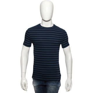 Red Line Navy Blue Stripes Crew Neck T-Shirt