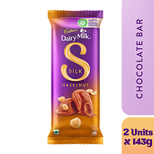Cadbury Dairy Milk Silk Dairy Milk Silk - Hazelnut Chocolate Bar, 2X143 g Multipack