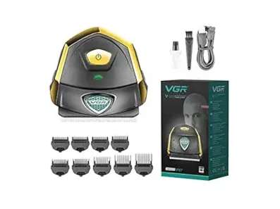 VGR V-910 Fully Waterproof Trimmer 60 min Runtime 9 Length Settings (Black, Gold)