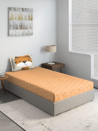 DDECOR - Fable Collection 100% Cotton Conversational Pattern 136TC Single Bedsheet|152 CM X 229 CM| - Orange