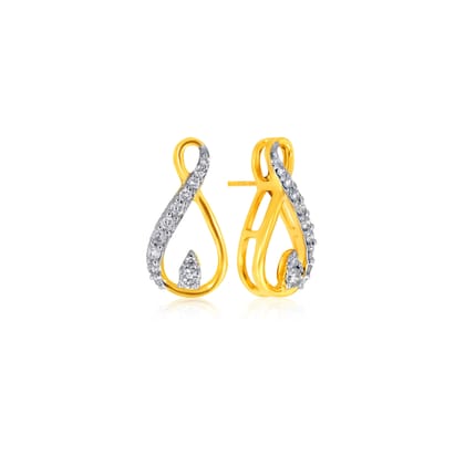 Senco Gold Infinite Shine Diamond Studs (2.4 gram / 0.19 Ct / HI-SI / 18K Yellow Gold)