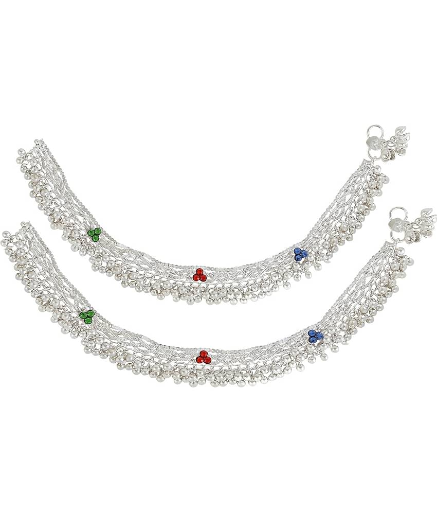 Charms Silver Anklets ( Pack of 1 )