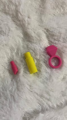 Colorful Kids Accessories Set - Removable Lip and Ring for Dress-Up and Pretend Play