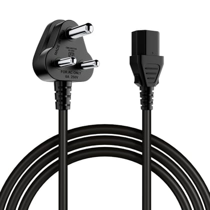 Portronics Konnect G4, 350W Desktop Power Cable, 3 Pin Type Connector, 350W Max Load Capacity, 1.2M Length (Black)