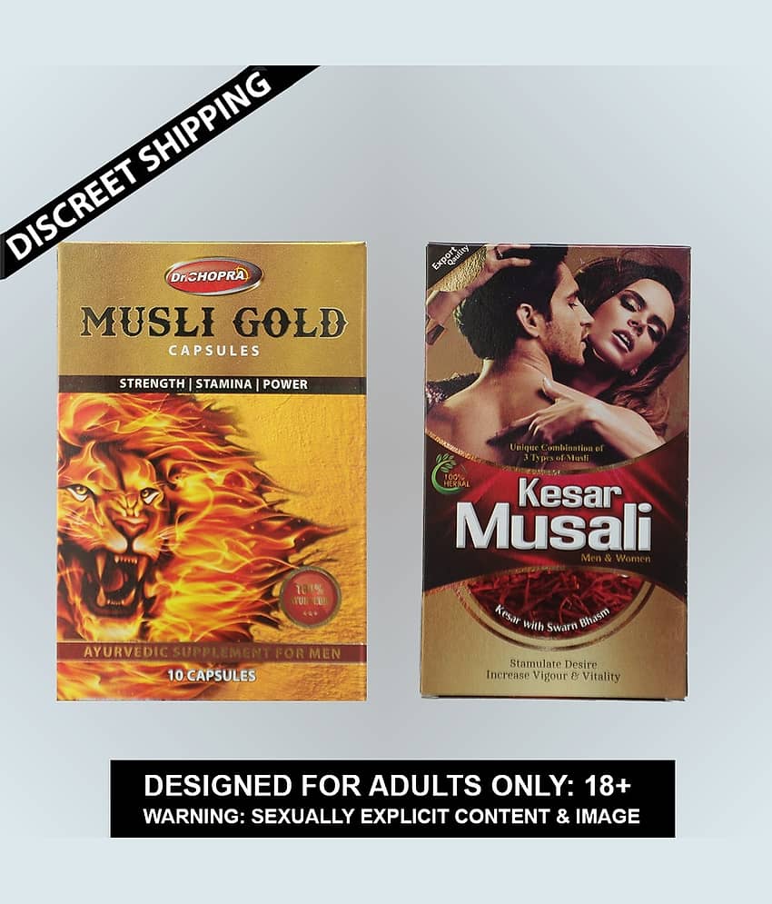 Combo of Dr. Chopra Kesar Musali Ayurvedic Capsule (for Men & Women)& Musli Gold_10 Capsule (100% Ayurvedic) Supplement For Men By  KaamYog