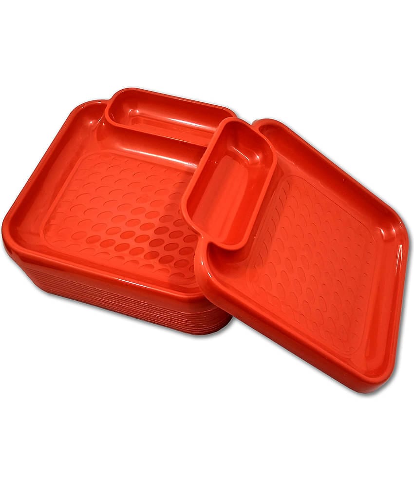 Inpro 12 Pcs Plastic Red Platter