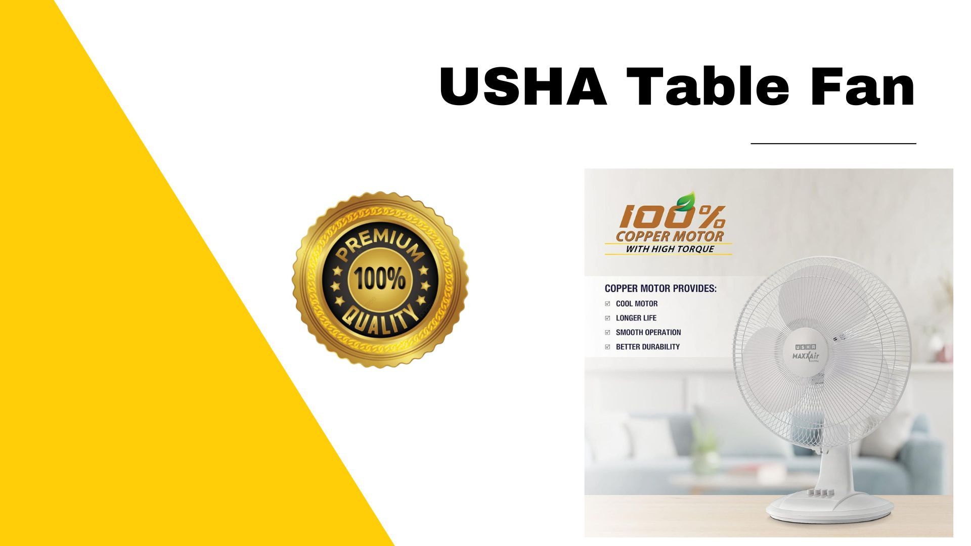 USHA 400mm Maxx Air Ultra 55W Table Fan (White)