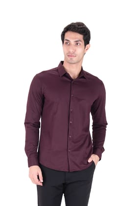 Cardinal Dobby Shirt - Knitted Heavy Shirt-Regal Maroon / XS