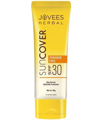 Jovees Herbal Sandalwood Natural Sun Cover SPF 30 UVA/UVB Protection, 50gm (Pack of 1)