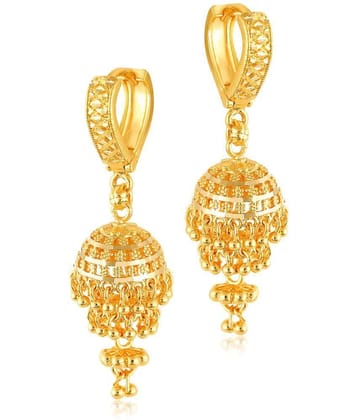 VIVASTRI Golden Jhumki Earrings ( Pack of 1 ) - Golden