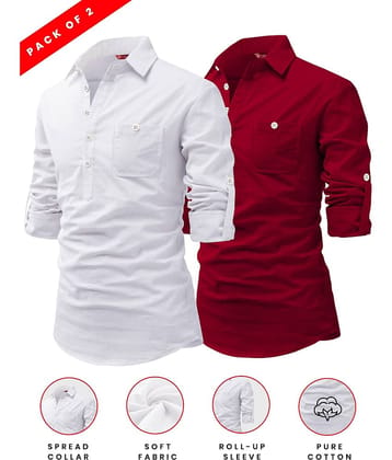 Yugnik Grey Cotton Men's Regular Kurta ( Pack of 2 )