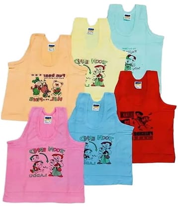 Cavenders Pack of 6 Boys Cotton Vest ( Multicolor )
