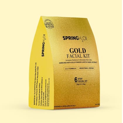 Spring H2O Gold Facial Kit - 6 Step Brightening and Repair Formula, 60gm Spring H2O Gold Facial Kit - 6 Step Brightening and Repair Formula, 60gm