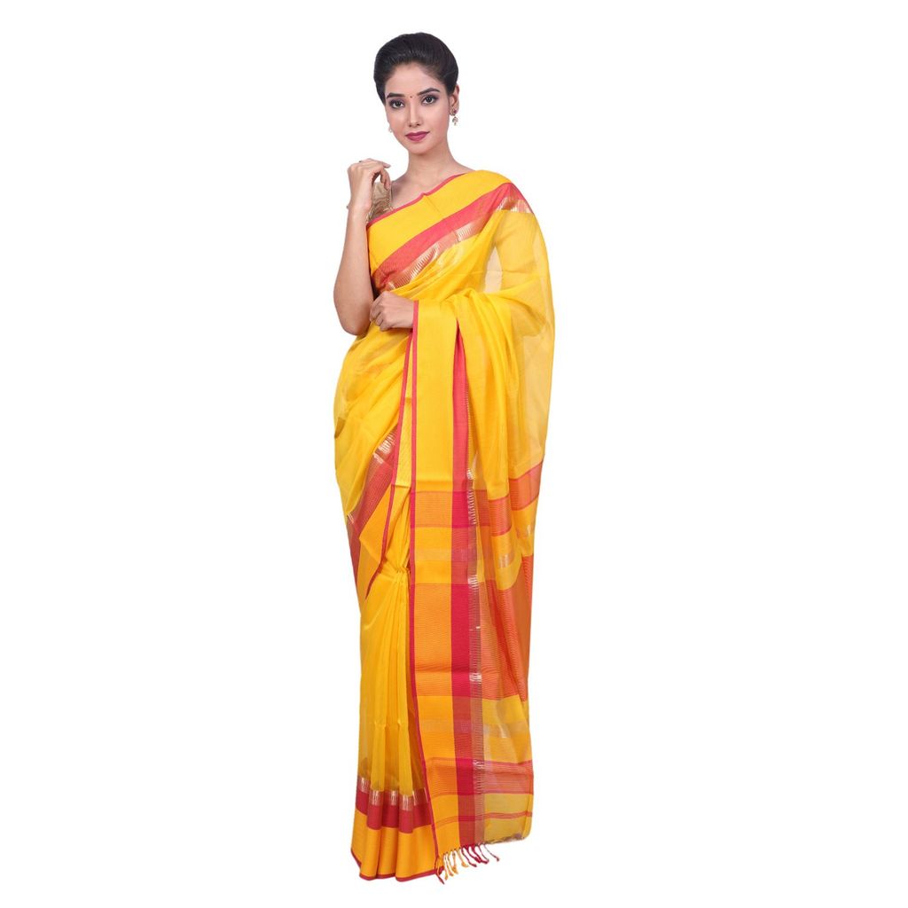 HANDLOOM MAHESHWARI TRADITIONAL SAREE WITH BLOUSE (SKU - 3G020110422 SAREE- 125) - Sarees | Buy online on ZillyBuy