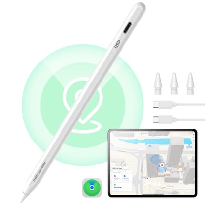 ESR Geo iPad Pencil Findmy for Apple Pencil Compatible with iPad 2018-2025,iPad Pencil Pro with Easy Shortcuts for iPad 11/10/9/8 & Air 13/11 & Pro 12.9/13/11 & Mini 7/6/5,White(No Wireless Charging) ESR Geo iPad Pencil Findmy for Apple Pencil Compatible