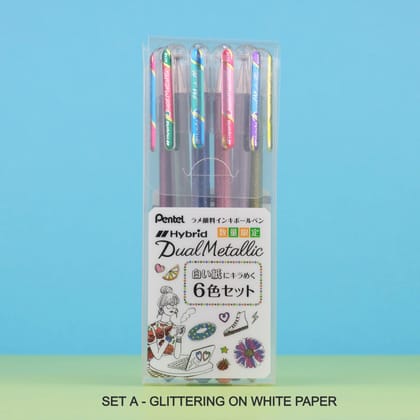 Pentel Hybrid Dual Metallic Gel Pen-Set B