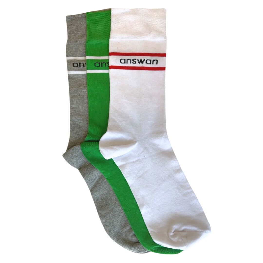 Amswan Unisex Premium Fine Gauge Cotton Socks  Pack Of 3-MULTICOLOUR