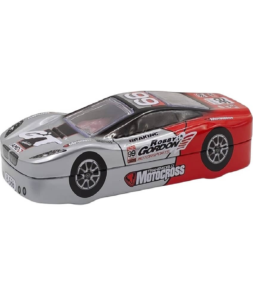 Freedy Racing Car Pencil Box for Boys|Pencil Boxes for Boys Cars Art Metal Pencil Box any random color and design will sent B