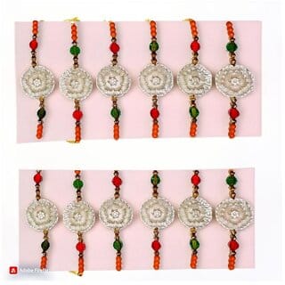 (Pack of 12) CHARKEE Fancy 12 Bhaiya Bhabhi Rakhi (Multicolour)