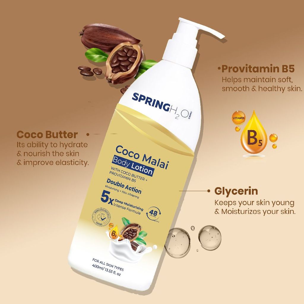 Coco Malai Body Lotion with Coco Butter and Provitamin B5, 400ml