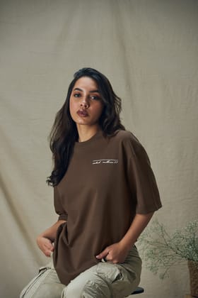 Culture Oversized T-shirt (Coffee)-L / Coffee / Unisex