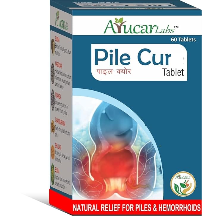 Pilecur Ayurvedic Tablets | Natural Relief for Bavaser, Piles & Hemorrhoids | Supports Smooth Bowel Movements & Digestive Health | 60 Tablets