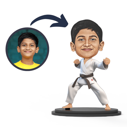 Avatar Stand Personalized Gift for Kids, Brother, Friends, Character Caricature Photo Frame Unique Design Customized Gift for Friends & Family Return Gift (Karate Kid Boy)