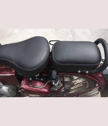 KOHLI BULLET ACCESSORIES Seat Cover Black fancy For Enfield Classic 350/500 cc , Classic chrome