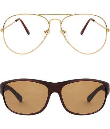 Kanny Devis - Gold Pilot Sunglasses ( Pack of 2 )