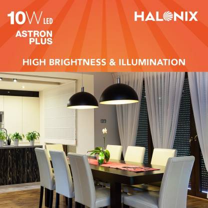 HALONIX 10 W Round B22 LED Bulb  (White, Pack of 8)
