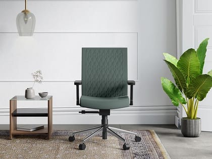 Prime Full Back Knitted Fabric Ergonomic Office Chair (Earthstone) (1-Year Warranty, Adjustable Armrest)