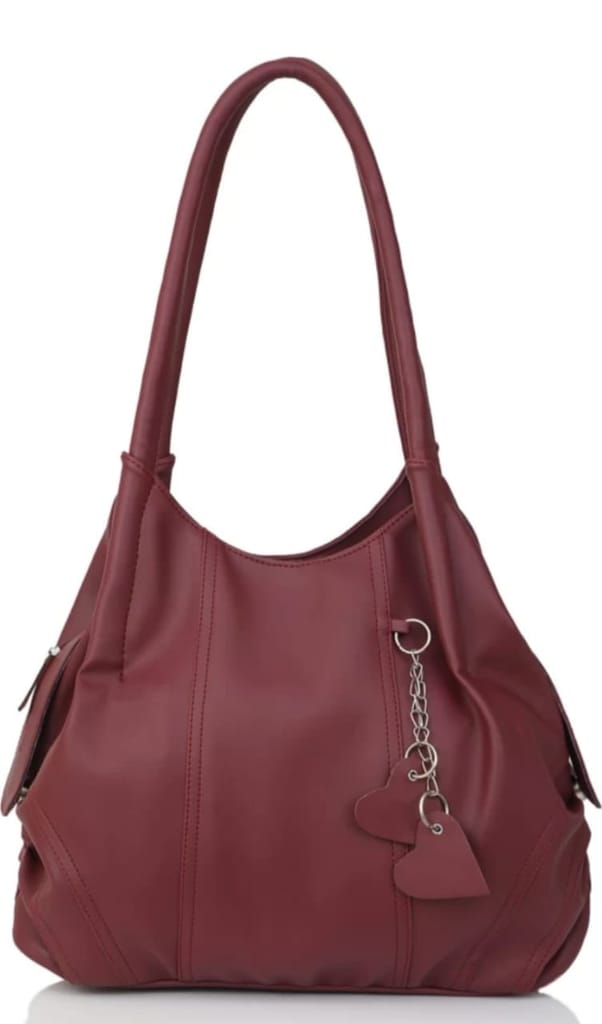 Chic & Spacious Women's Shoulder Tote – Elegant Handbag with Heart Charm