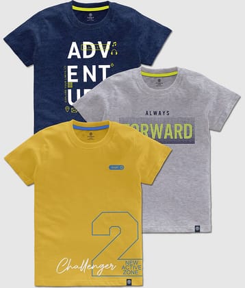 CODEZ Pack of 3 Boys Cotton T-Shirt ( Multicolor )