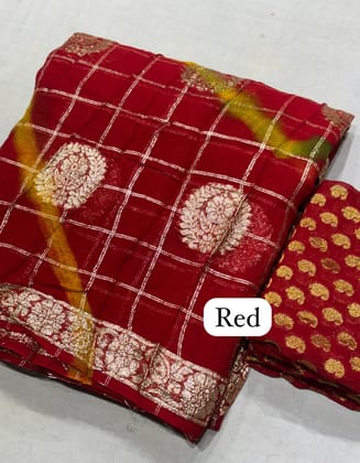 Pure  jorhat fabric with beautiful Jaipuri  bandej  malti shades lahriya  all over and hand Malti daing  zari havvy raning bp suppr saree
