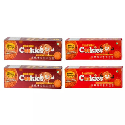 MilletnMinutes Kodo Millet (2 Packs) & Pearl Millet (2 Packs) – Perfect for Healthy and Balanced Meals 100gm *4