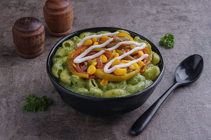 Pesto Mac N Cheese Pasta Bowl With Roasted Veggies